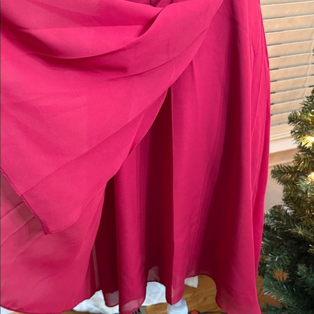 JJ’s House Burgundy Chiffon Fit & Flare Dress Youth J12 (11–12 yrs) NWT - Picture 7 of 10